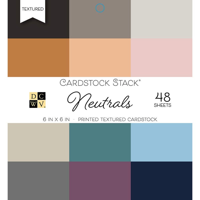 DCWV Neutrual Cardstock-Printed Textured Stack (6x6 inch) - Image 1